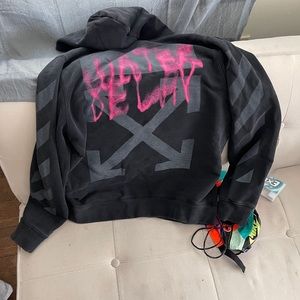 Off white hoodie throw over